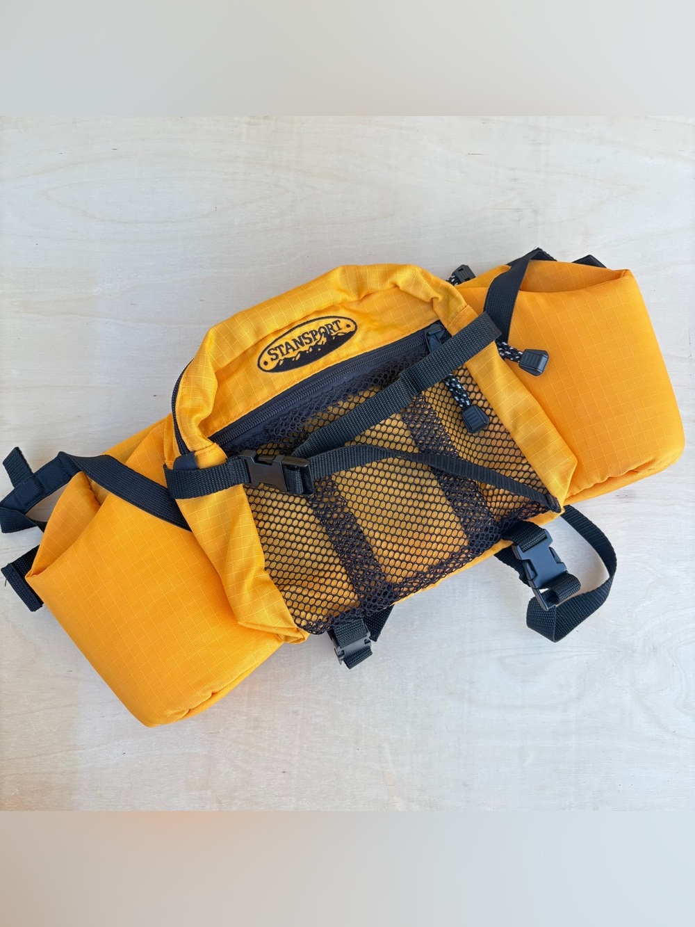 Stansport Hydration Waist Pack Yellow Hiking Fanny Pack Bottle Compartment